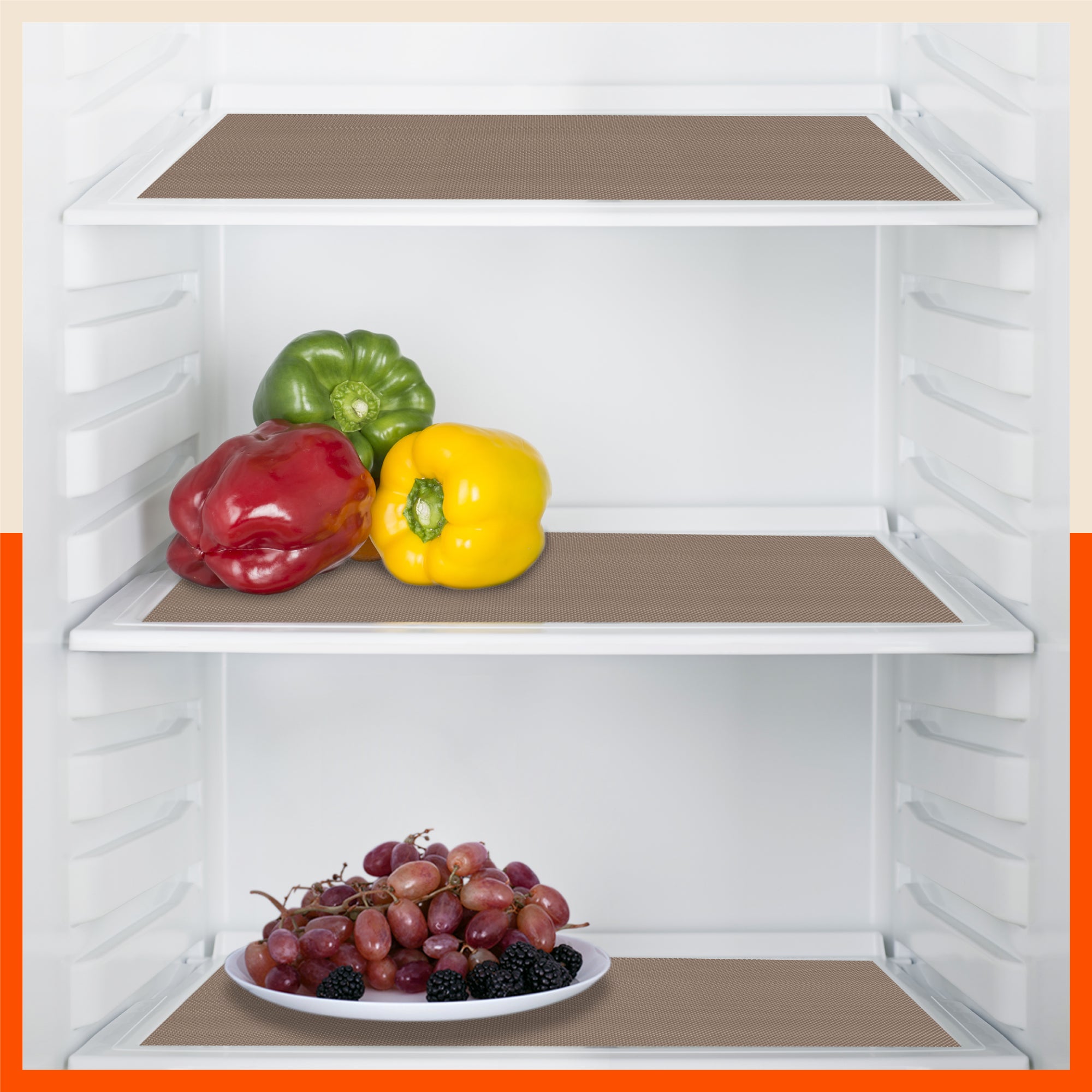Vega Multipurpose Diamond Texture Shelf Liner | Brown ( 45cm X 150cm 380 GSM Pack of 3 )