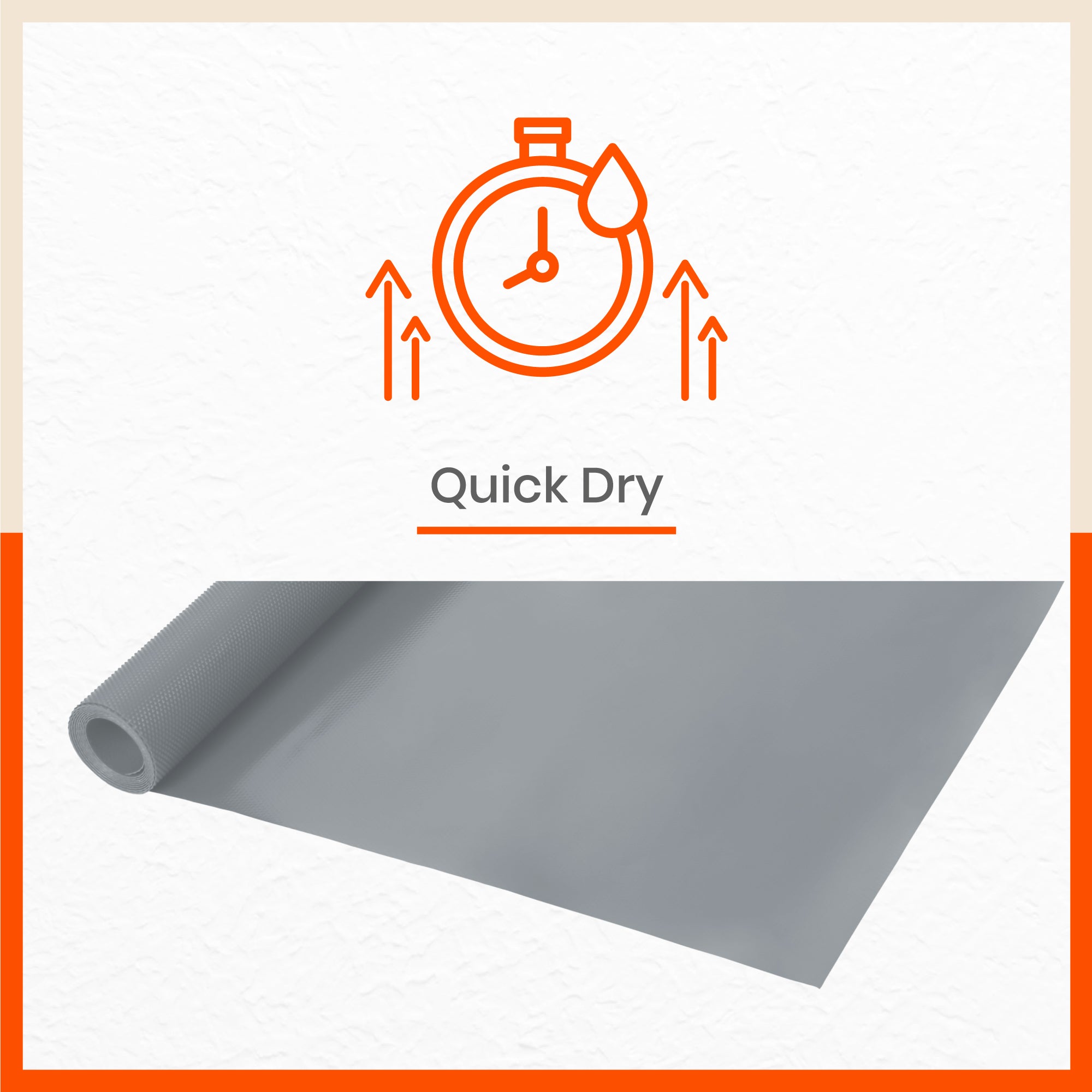 Vega Multipurpose Diamond Texture Shelf Liner | Light Grey (45 cm X 300 cm 380 GSM)