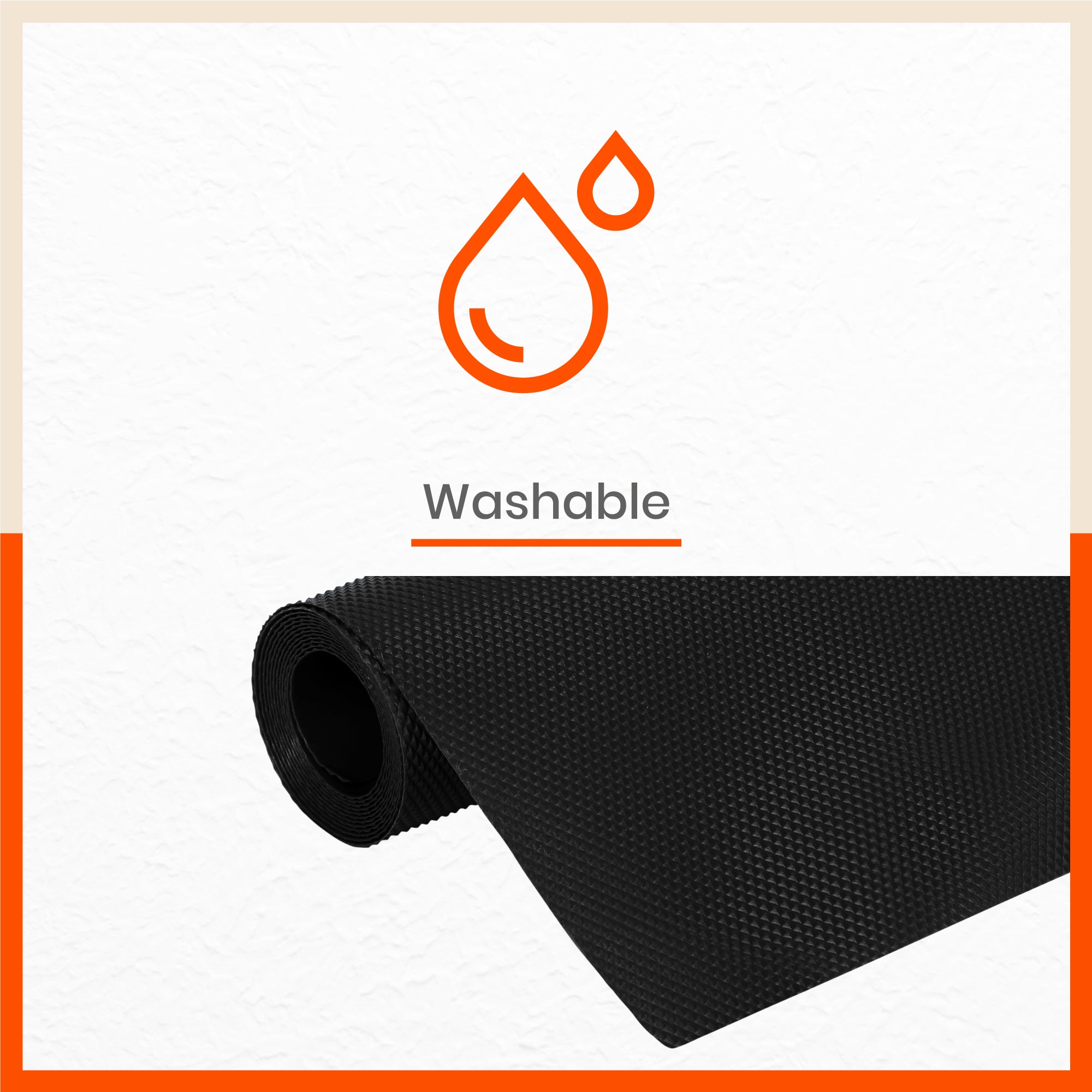 Vega Multipurpose Diamond Texture Shelf Liner | Black ( 45cm X 150cm 380 GSM Pack of 3 )