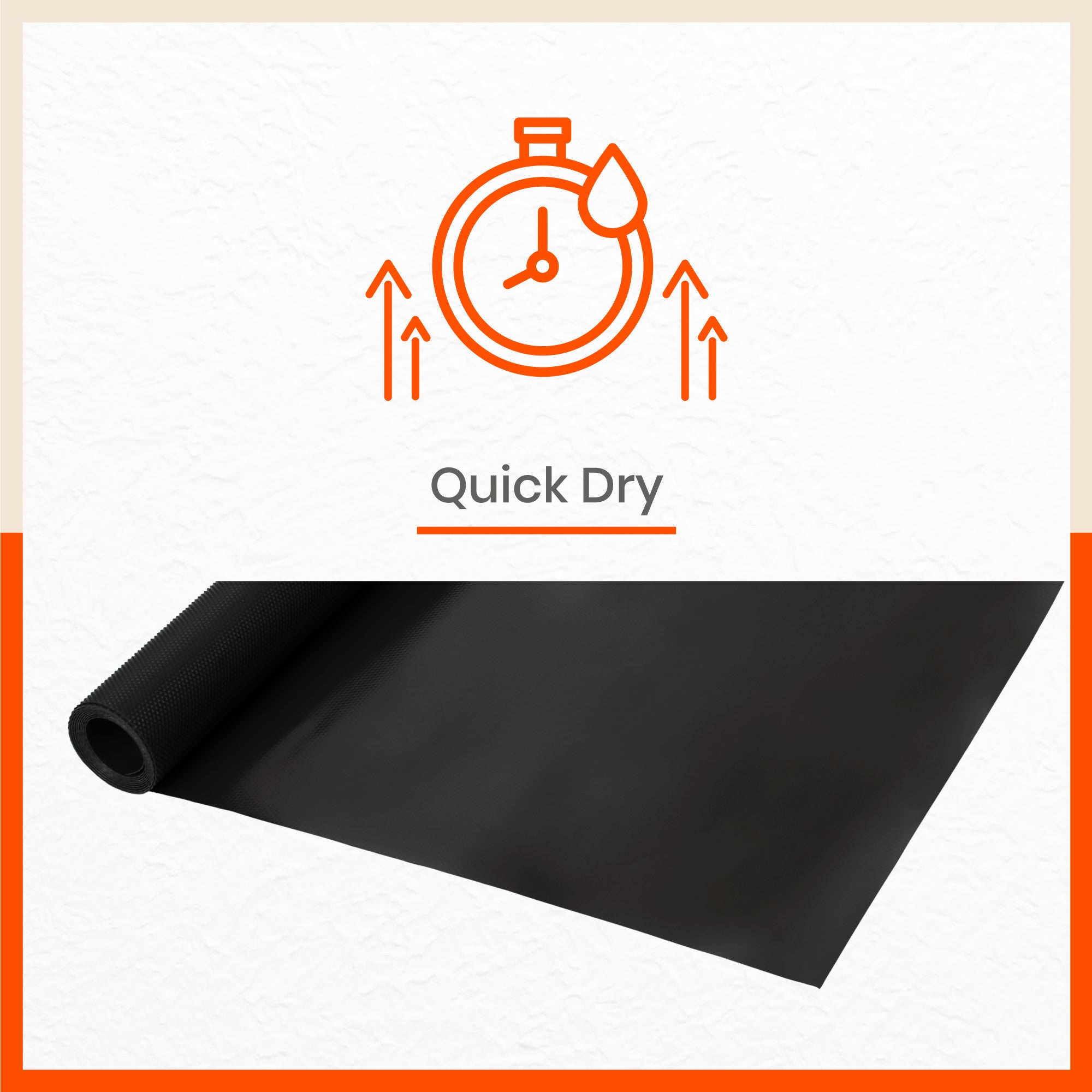 Vega Multipurpose Diamond Texture Shelf Liner | Black ( 45cm X 300cm 380 GSM)