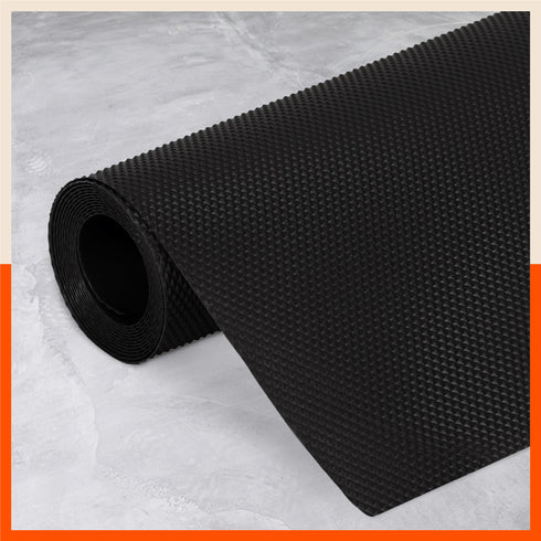 Vega Multipurpose Diamond Texture Shelf Liner | Black ( 45cm X 150cm 380 GSM)