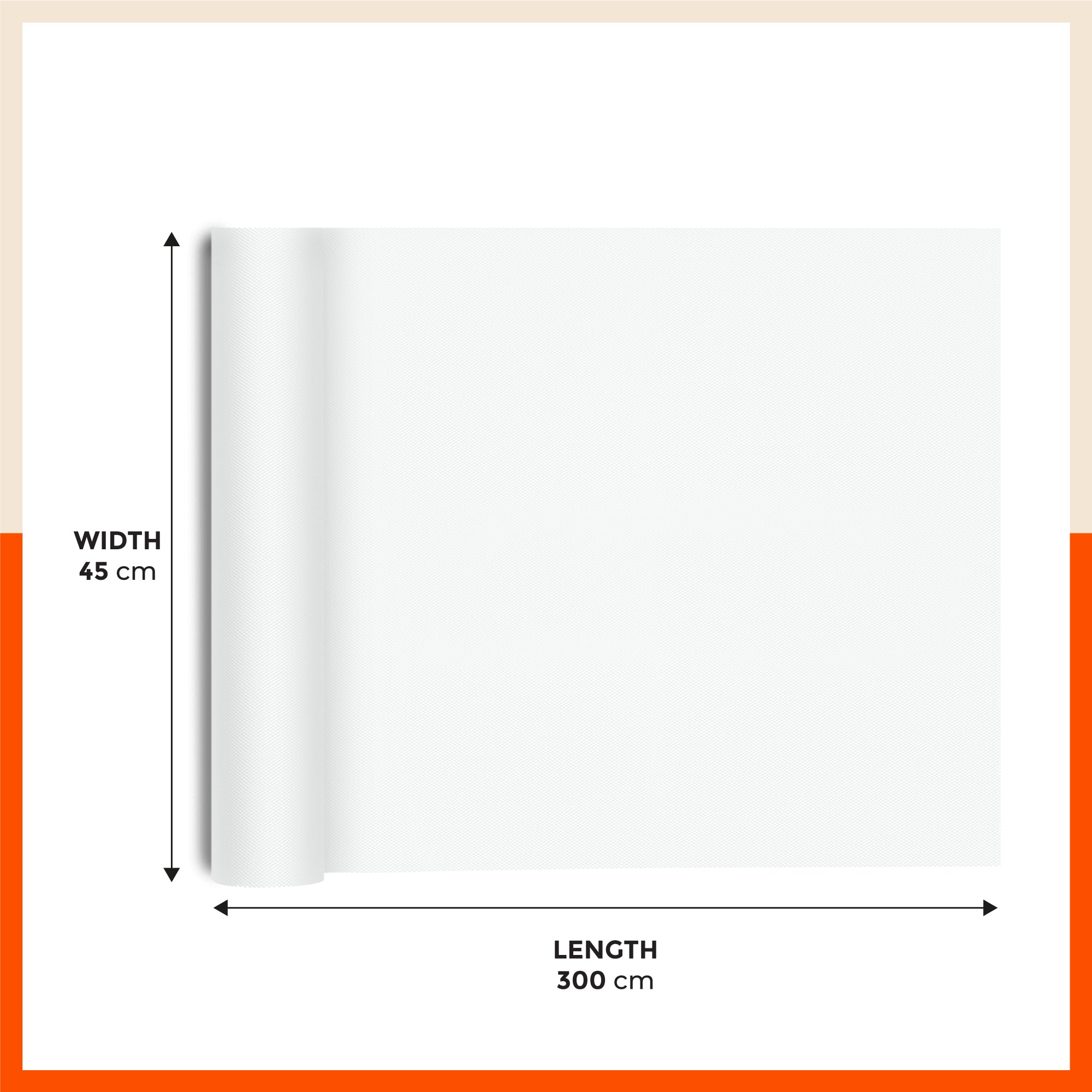 Vega Multipurpose Diamond Texture Shelf Liner | White (45 cm X 300 cm 380 GSM)
