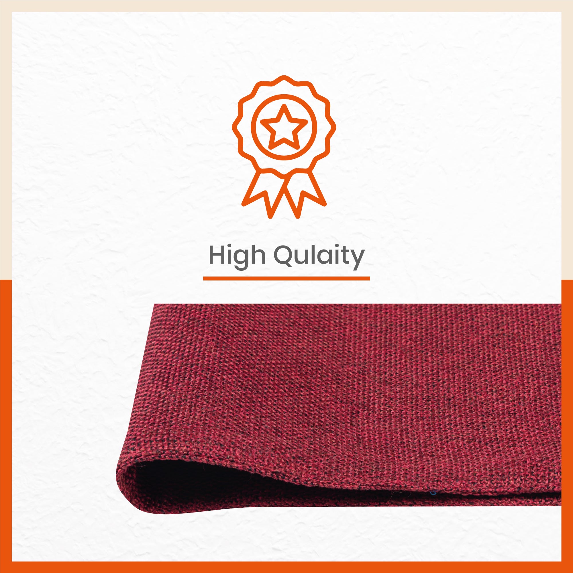 Vera Premium Jute Table Mats / Placemats for Home Dining Table | Reversible | (Red - Set of 6 - 45cm x 30cm)