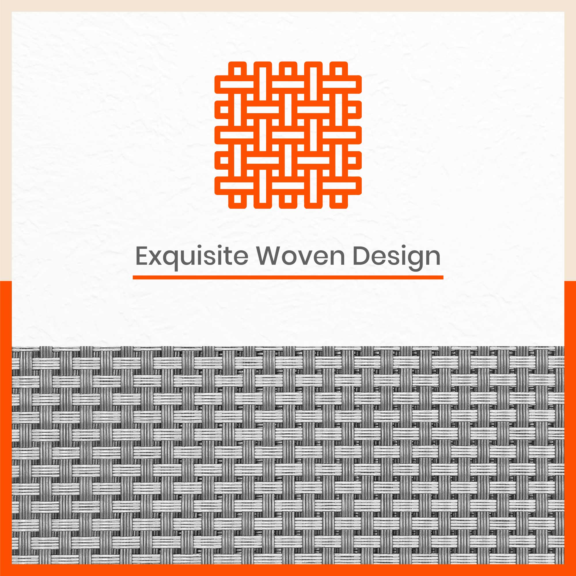 Woven PVC Table mats / Placemats for Dining Table at Home (Arlo - Set of 6)