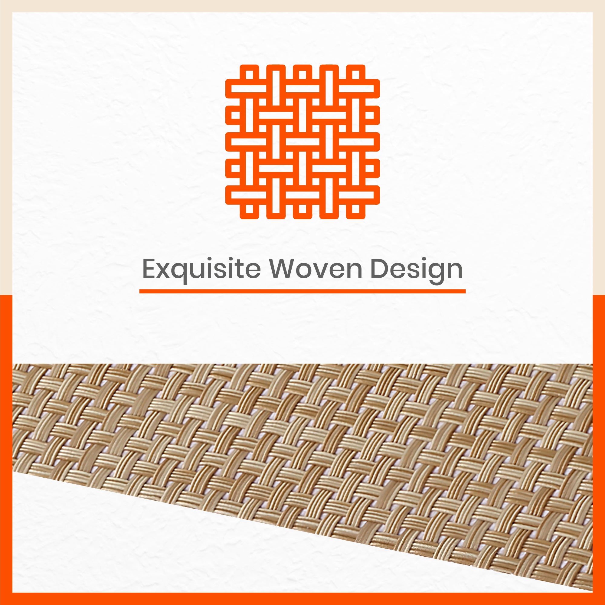 Woven PVC Table Mats / Placemats for Dining Table at Home (Ergo - Set of 6)