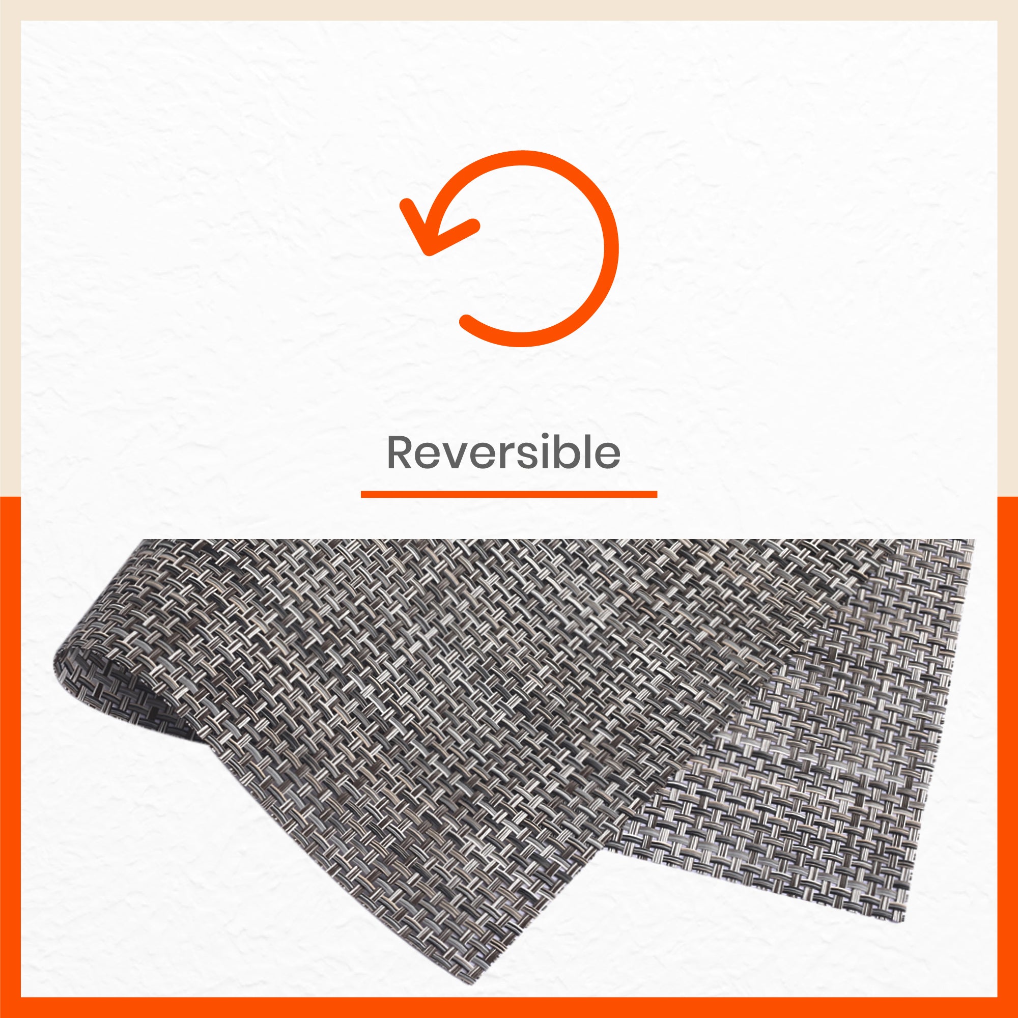 Woven PVC Table Mats / Placemats for Dining Table at Home (Mino - Set of 6)