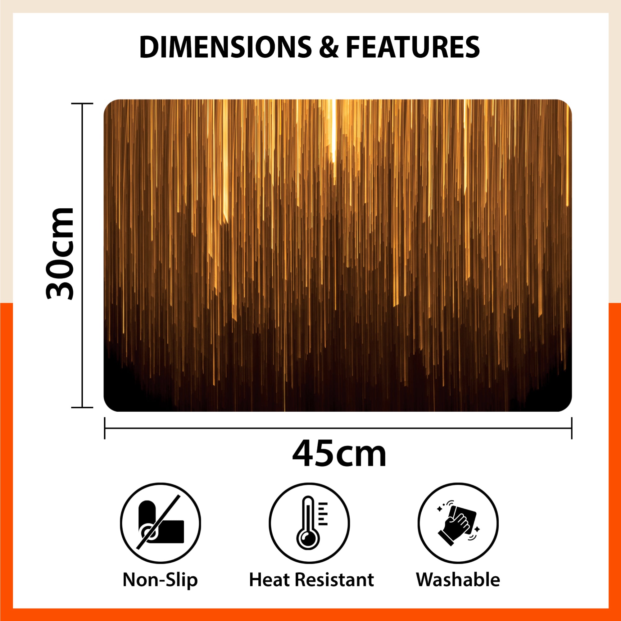 Polypropylene Table Mats & Coasters for Dining Table at Home (Golden Rain - Set of 6)