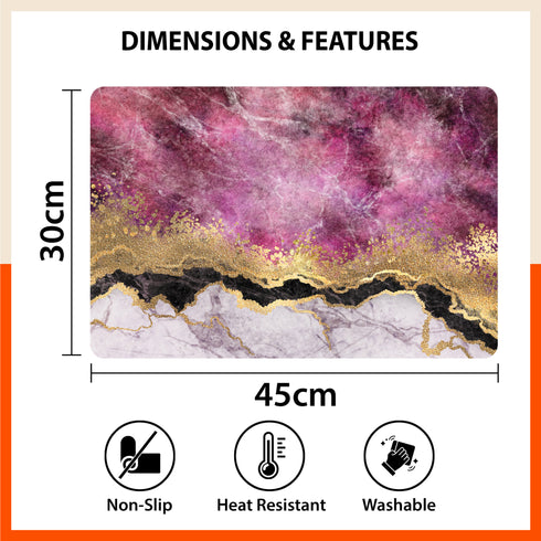 Polypropylene Table Mats & Coasters for Dining Table at Home (Meander - Set of 6)