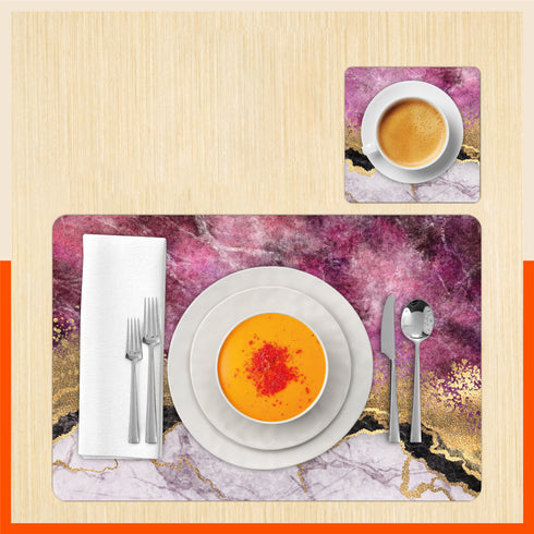 Polypropylene Table Mats & Coasters for Dining Table at Home (Meander - Set of 6)