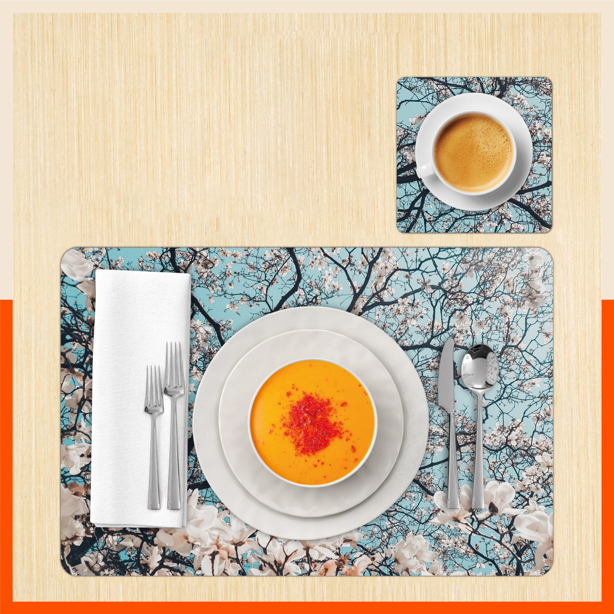 Polypropylene Table Mats & Coasters for Dining Table at Home (Hawthorne - Set of 6)
