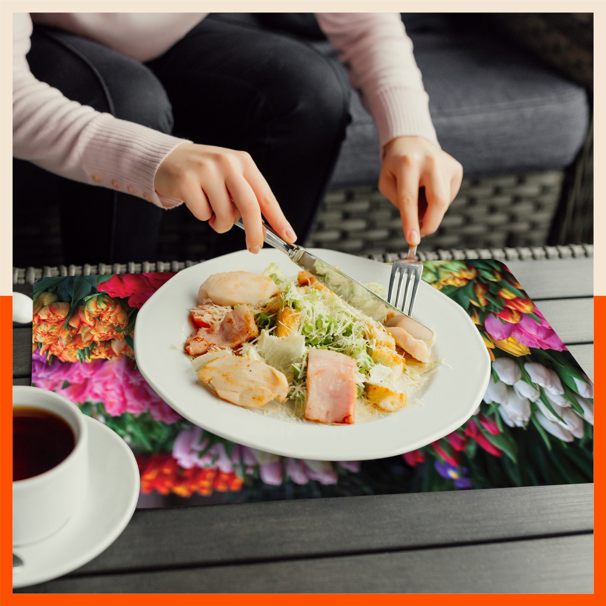 Polypropylene Table Mats & Coasters for Dining Table at Home (Florista - Set of 6)