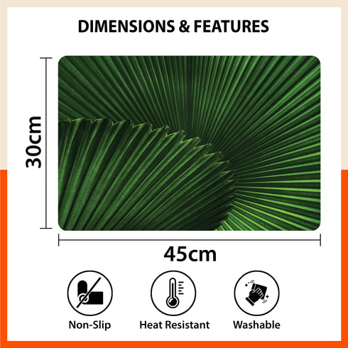 Polypropylene Table Mats & Coasters for Dining Table at Home (Licuala - Set of 6)