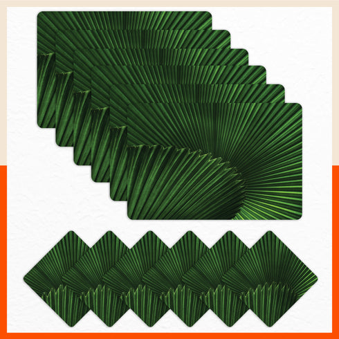 Polypropylene Table Mats & Coasters for Dining Table at Home (Licuala - Set of 6)