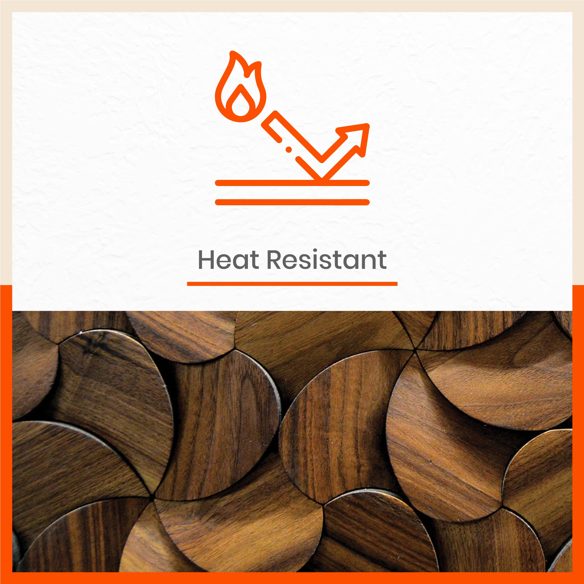 Polypropylene Table Mats & Coasters for Dining Table at Home (Holz - Set of 6)