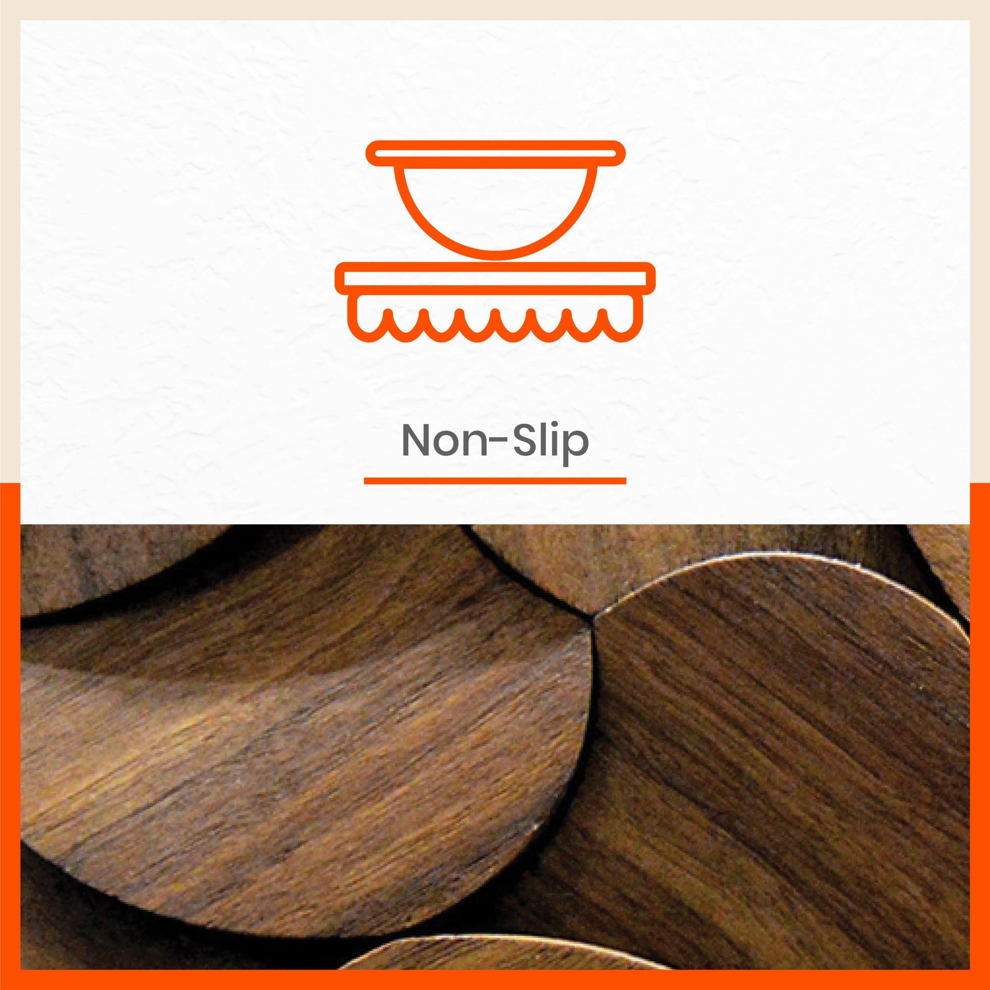 Polypropylene Table Mats & Coasters for Dining Table at Home (Holz - Set of 6)