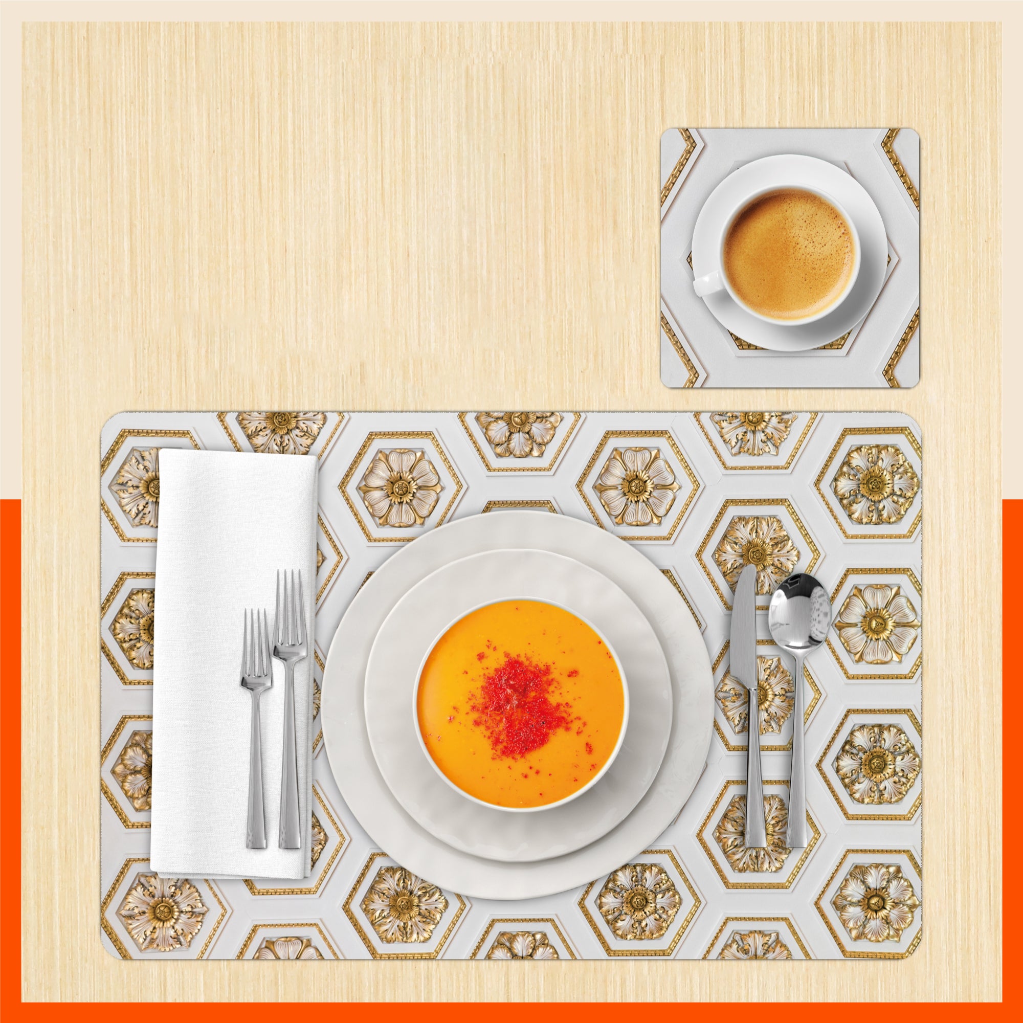 Polypropylene Table Mats & Coasters for Dining Table at Home (Imperial - Set of 6)