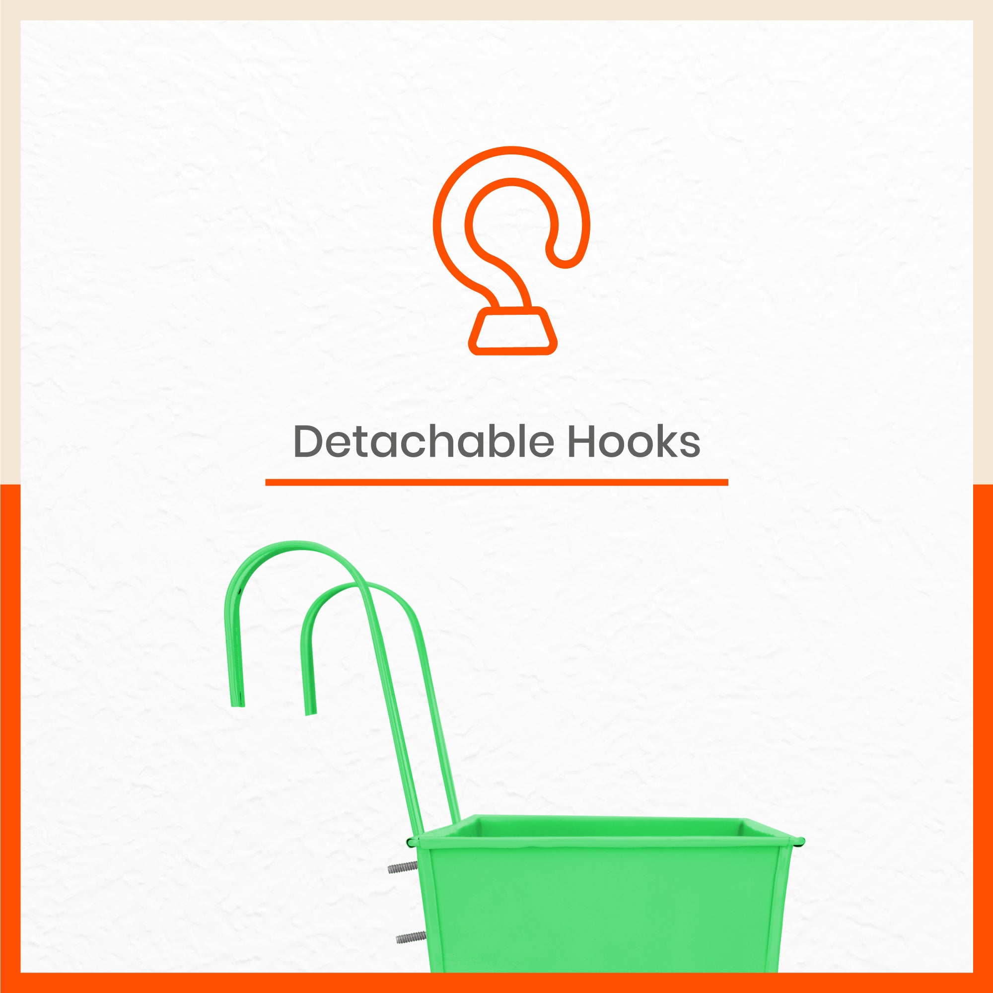 LEA Hanging Metal Pot Holders / Planters for Home / Balcony / Garden | Green
