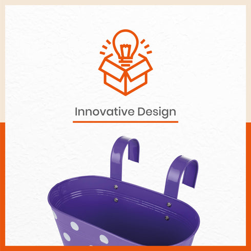 ARA Hanging Metal Pot Holders for Balcony / Garden | Set of 5 (Multicolour)