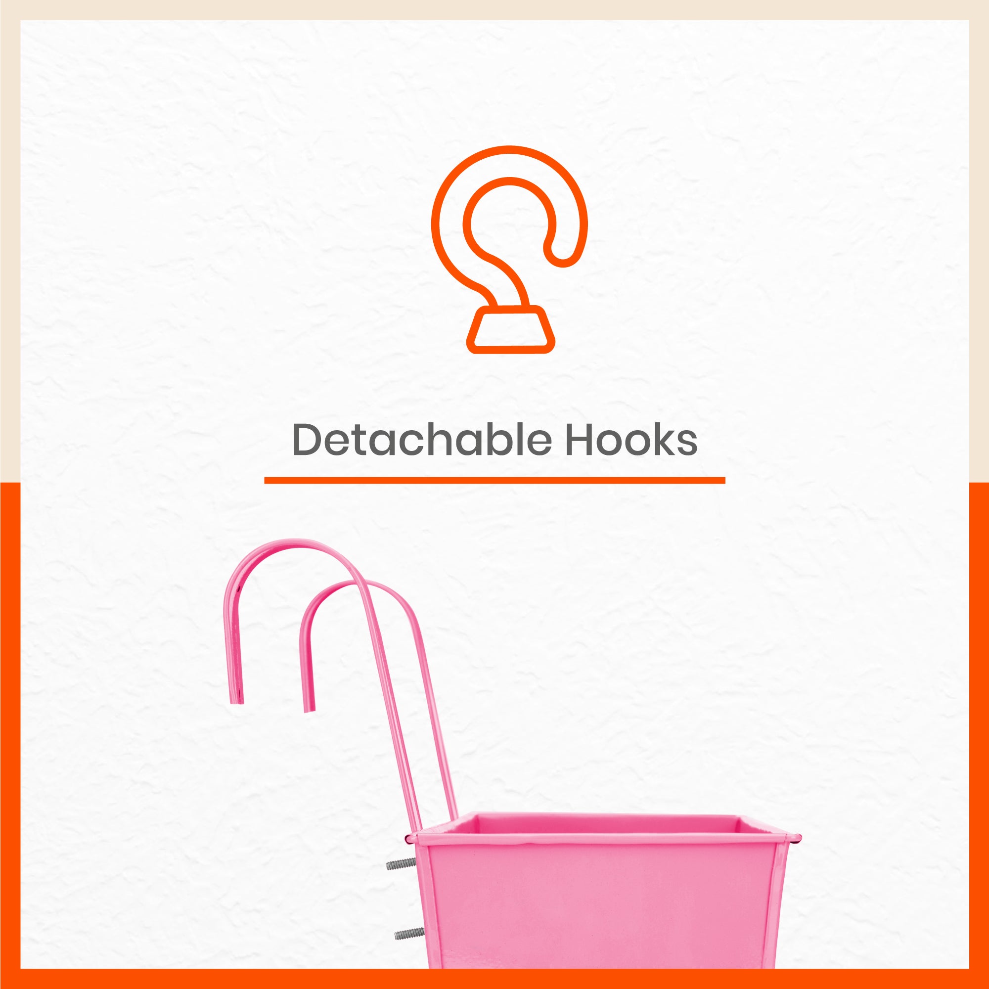 LEA Hanging Metal Pot Holders / Planters for Home / Balcony / Garden | Pink - Set of 3