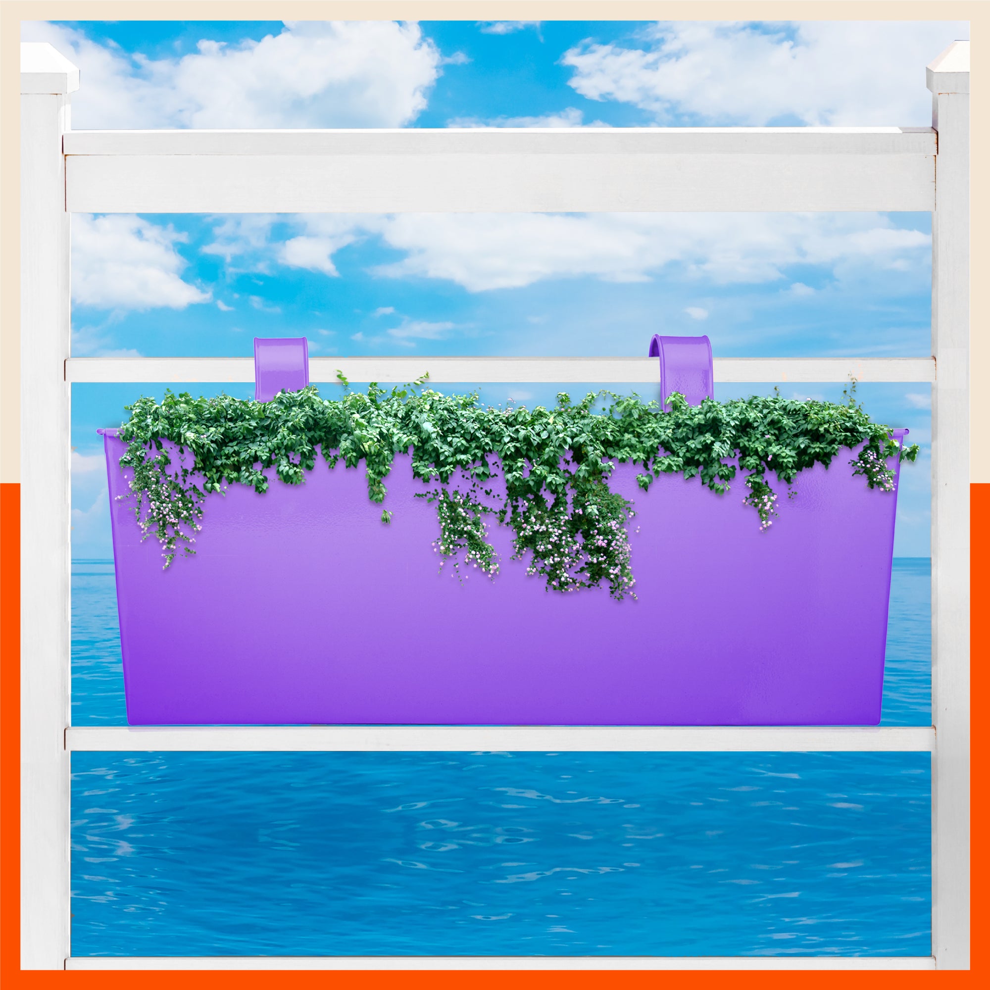 LEA Hanging Metal Pot Holders / Planters for Home / Balcony / Garden | Purple