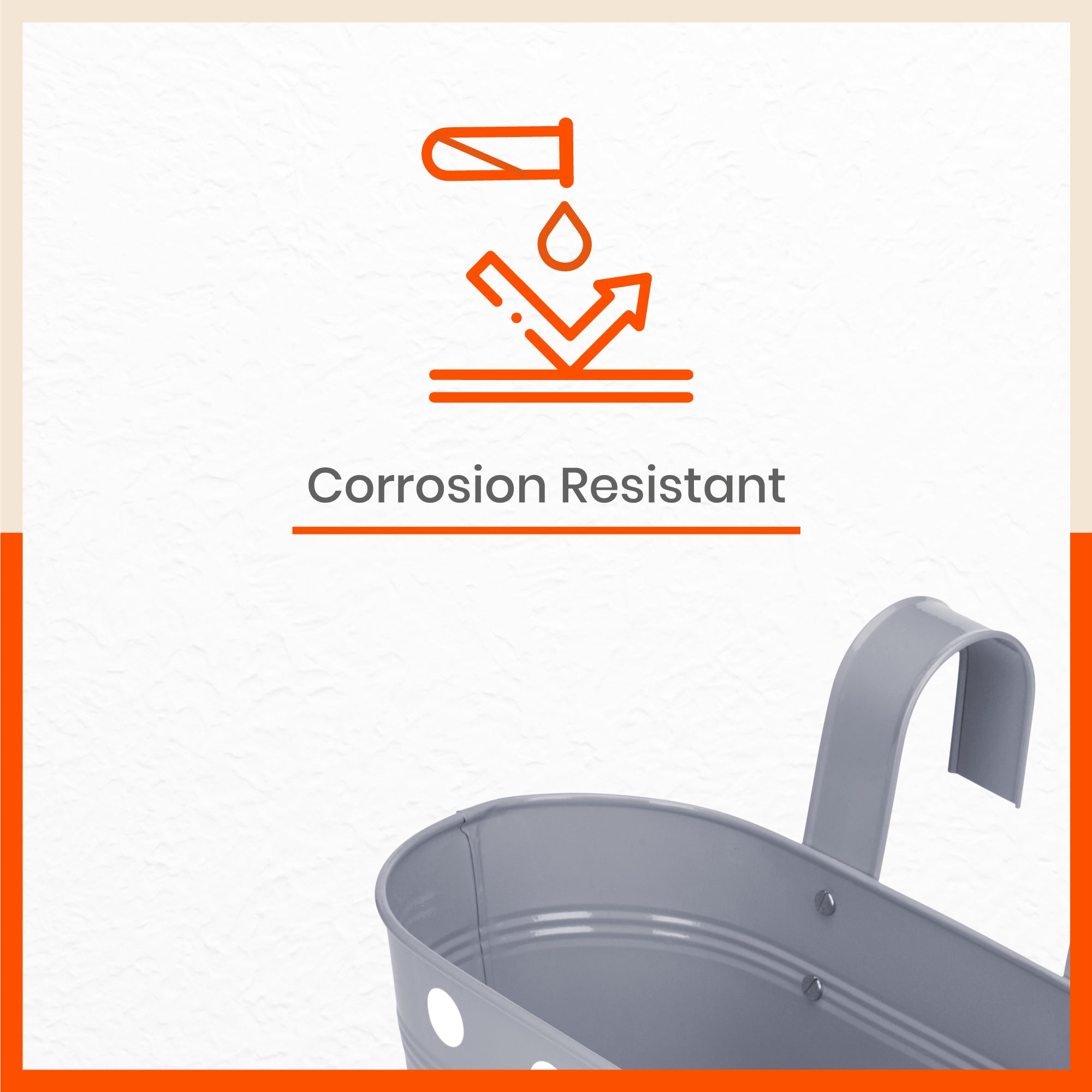 ARA Hanging Metal Pot Holders / Planters for Home / Balcony / Garden | Ash