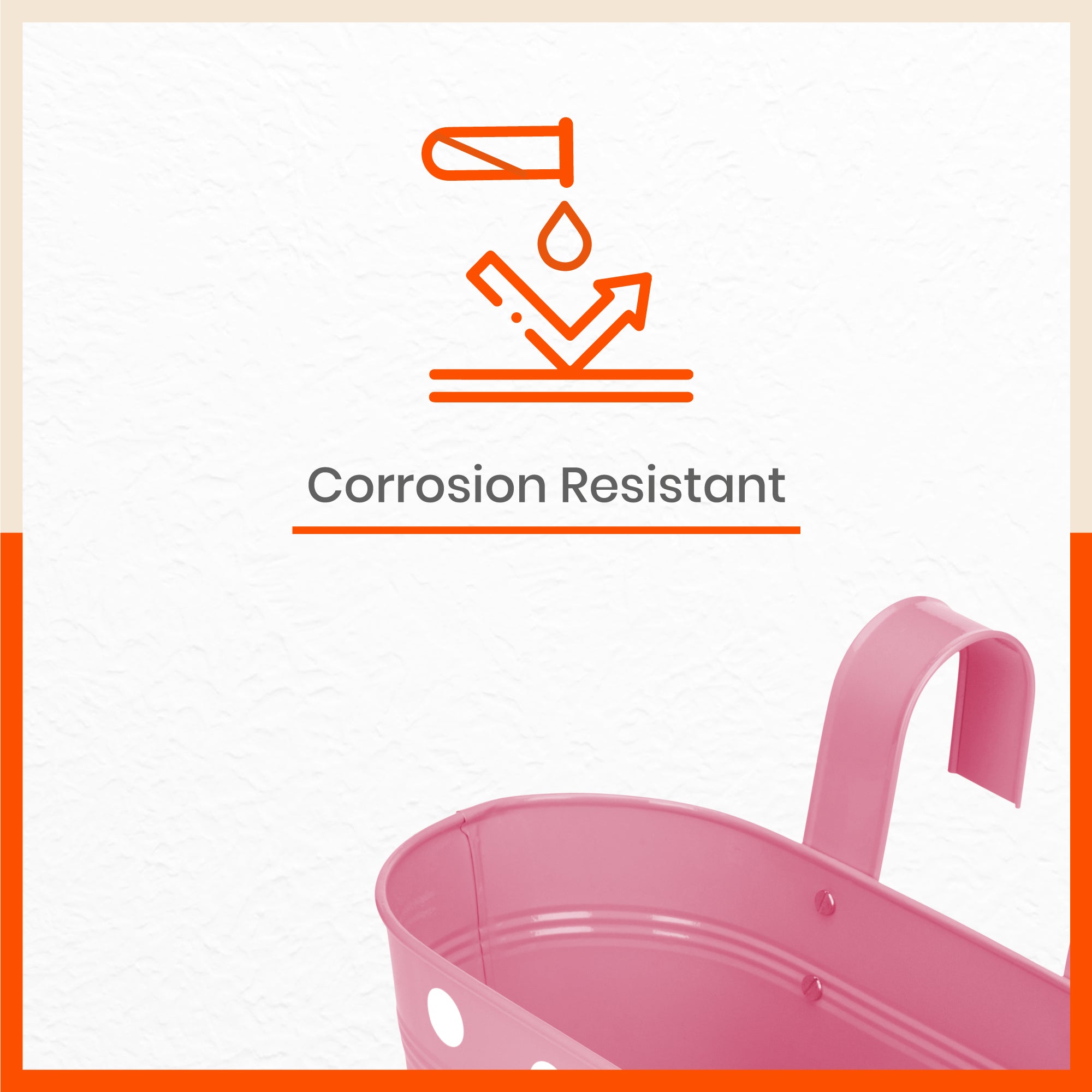 ARA Hanging Metal Pot Holders / Planters for Home / Balcony / Garden | Blush