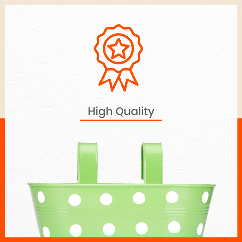 ARA Hanging Metal Pot Holders / Planters for Home / Balcony / Garden | Grass - Set of 5