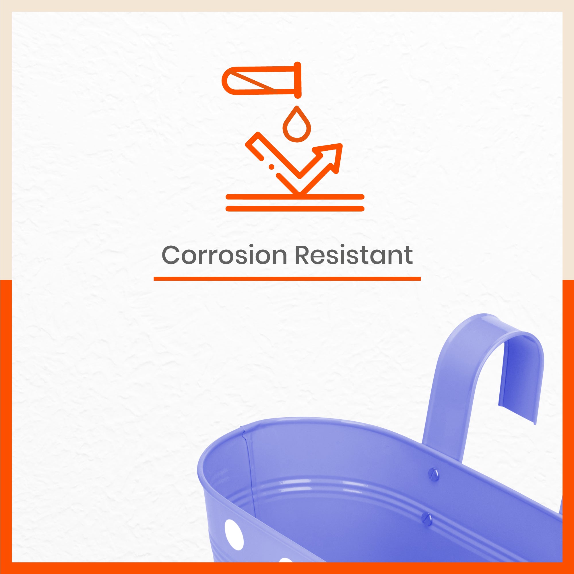 ARA Hanging Metal Pot Holders / Planters for Home / Balcony / Garden | Lavender