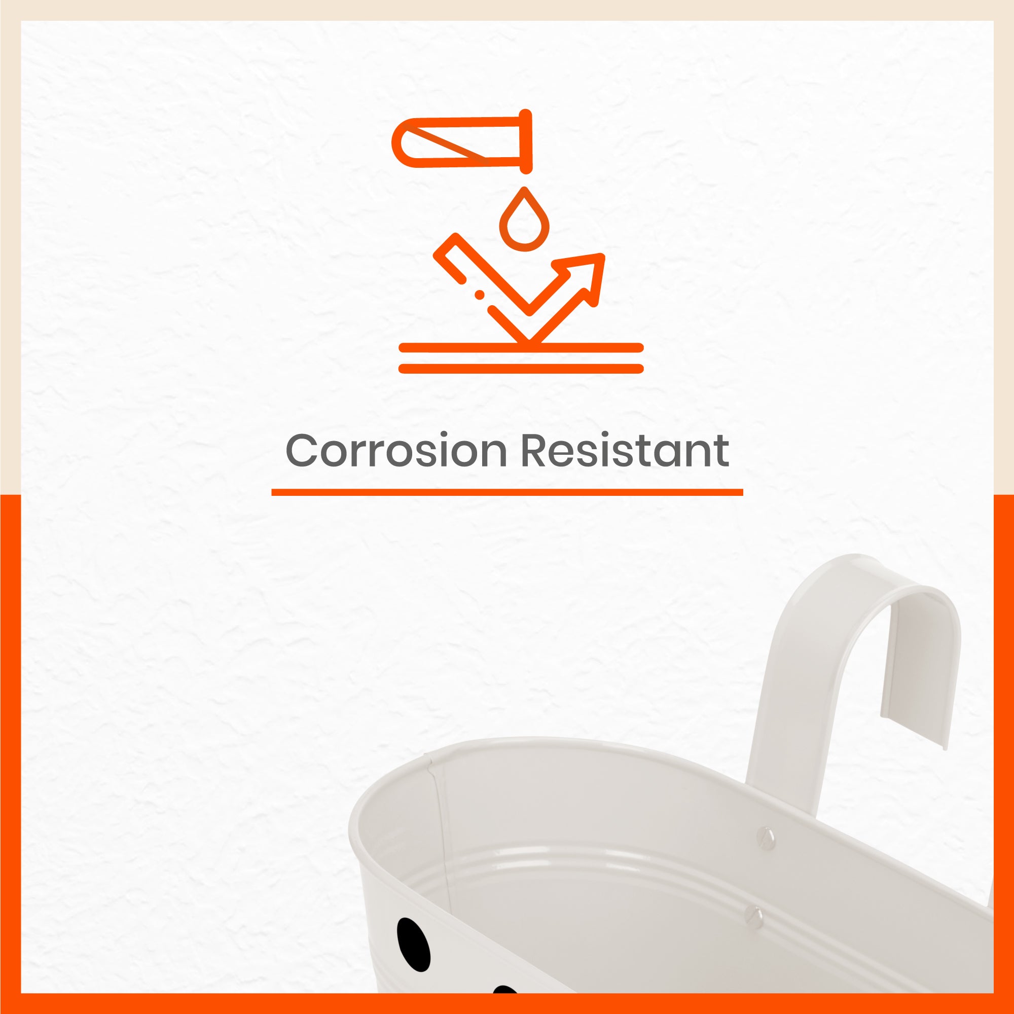 ARA Hanging Metal Pot Holders / Planters for Balcony / Garden | White - Set of 5