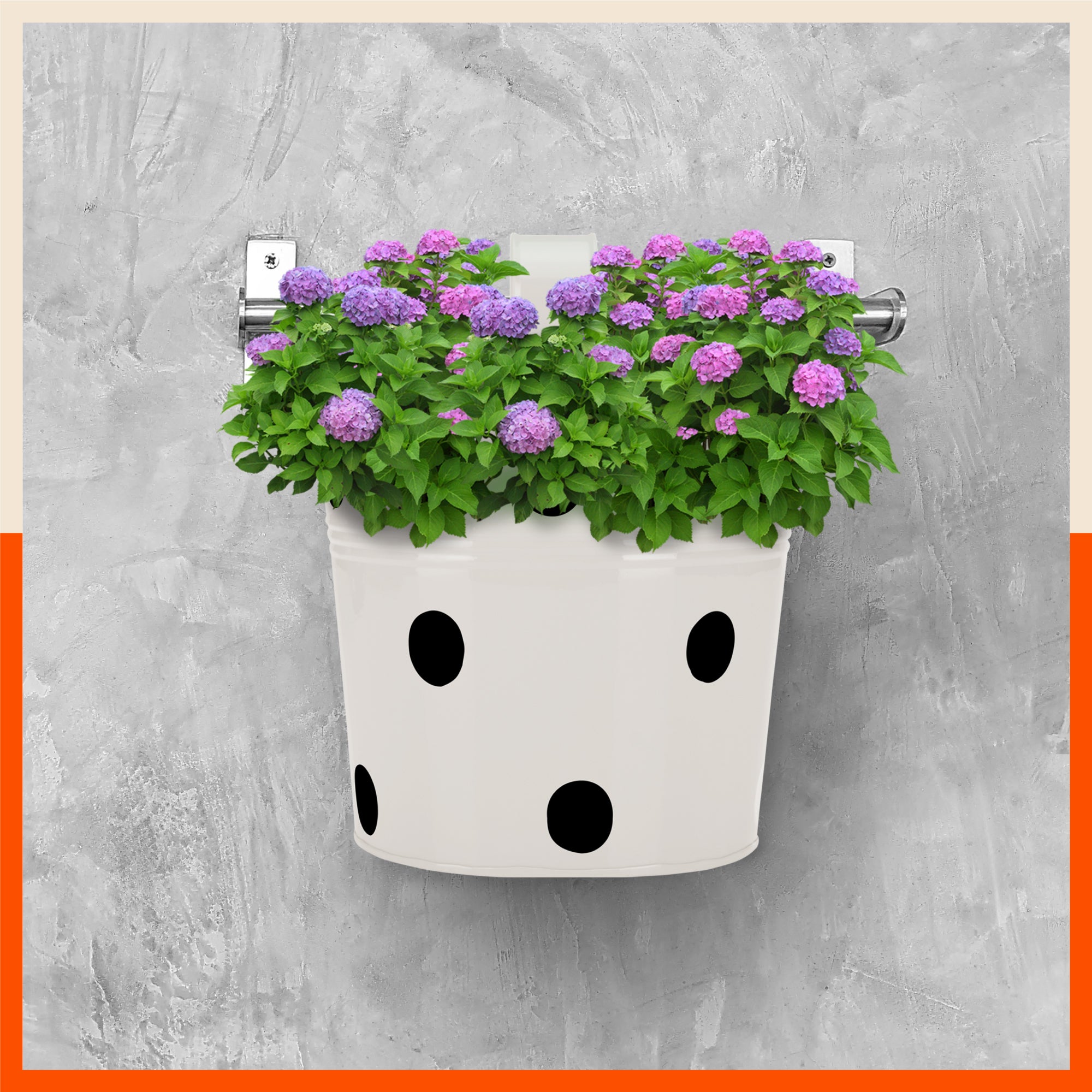 RUI Hanging Metal Pot Holders / Planters for Home / Balcony / Garden | White