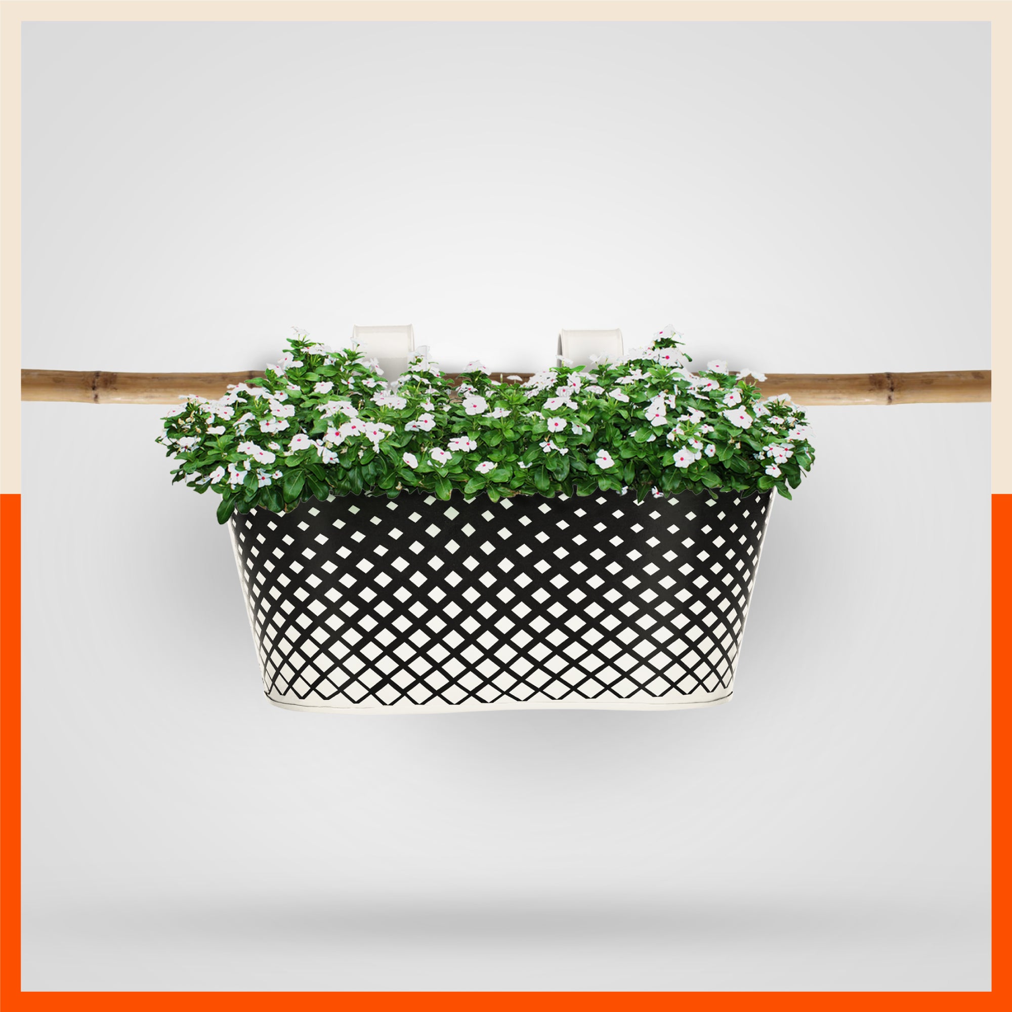 DIA Hanging Metal Pot Holders / Planters for Home / Balcony / Garden | White