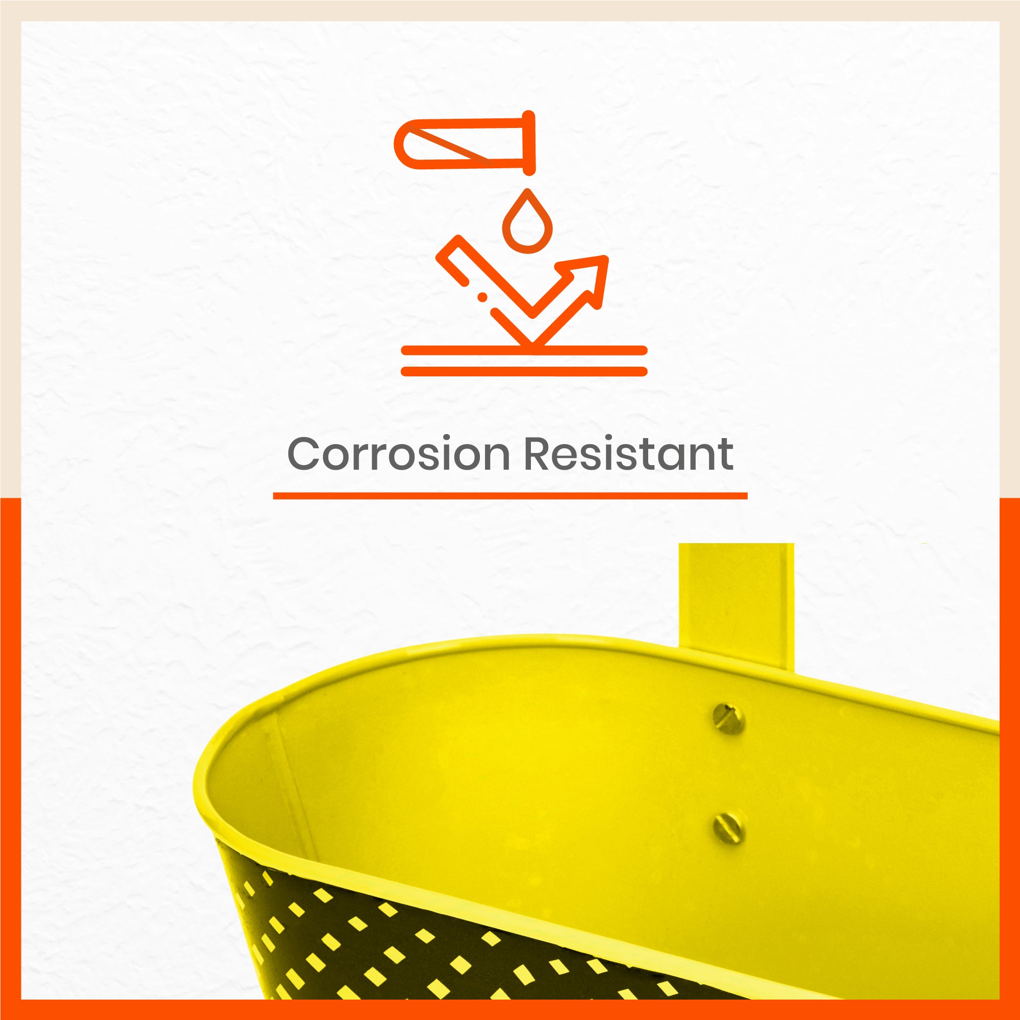 DIA Hanging Metal Pot Holders / Planters for Home / Balcony / Garden | Yellow - Set of 5
