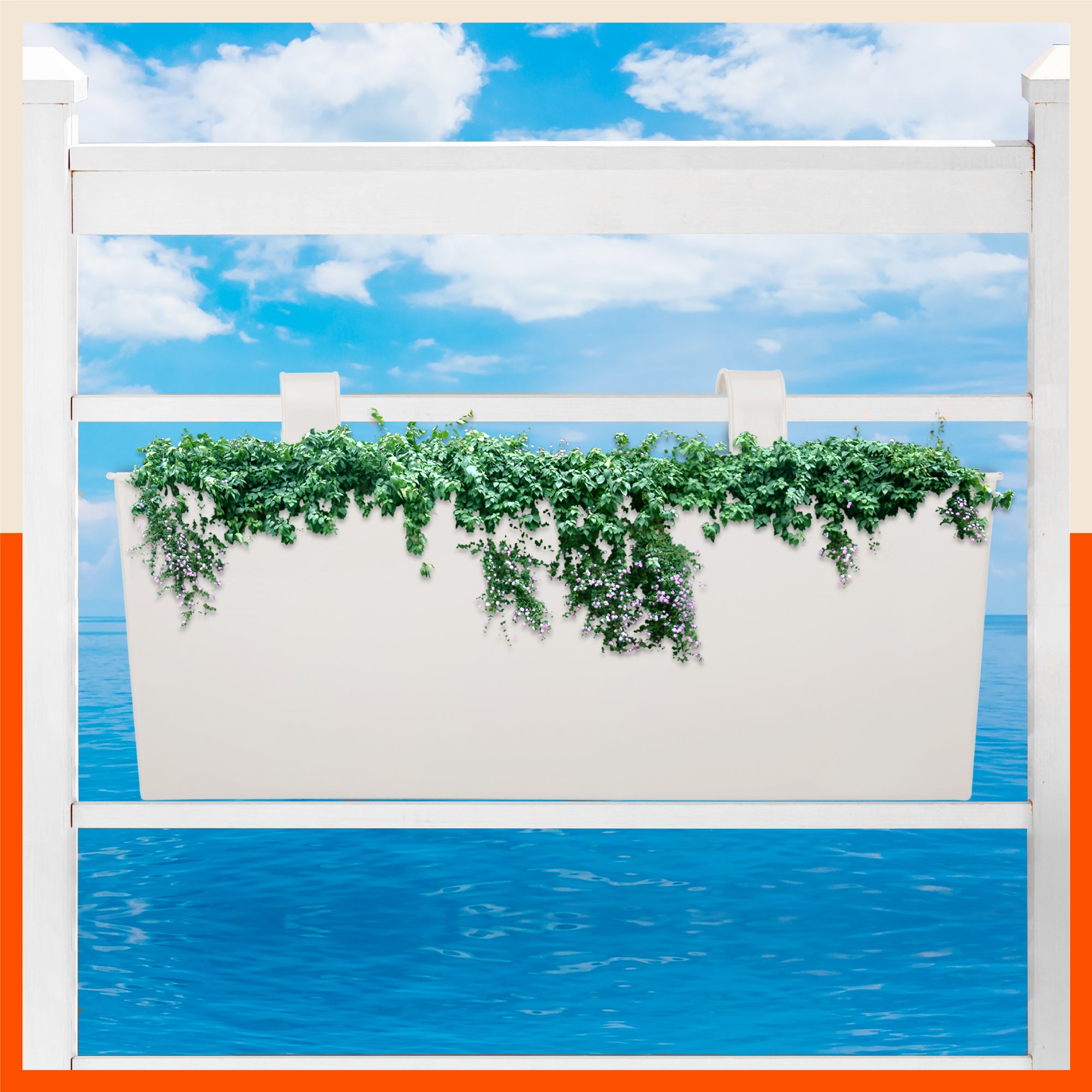 LEA Hanging Metal Pot Holders / Planters for Home / Balcony / Garden | White