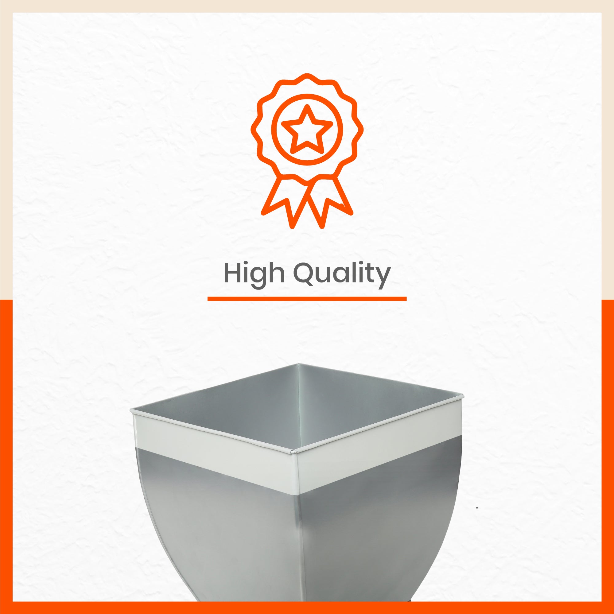 MYLA Metal Square Planters / Pots for Home / Garden / Balcony | Large – Ash Grey & White - Set of 5