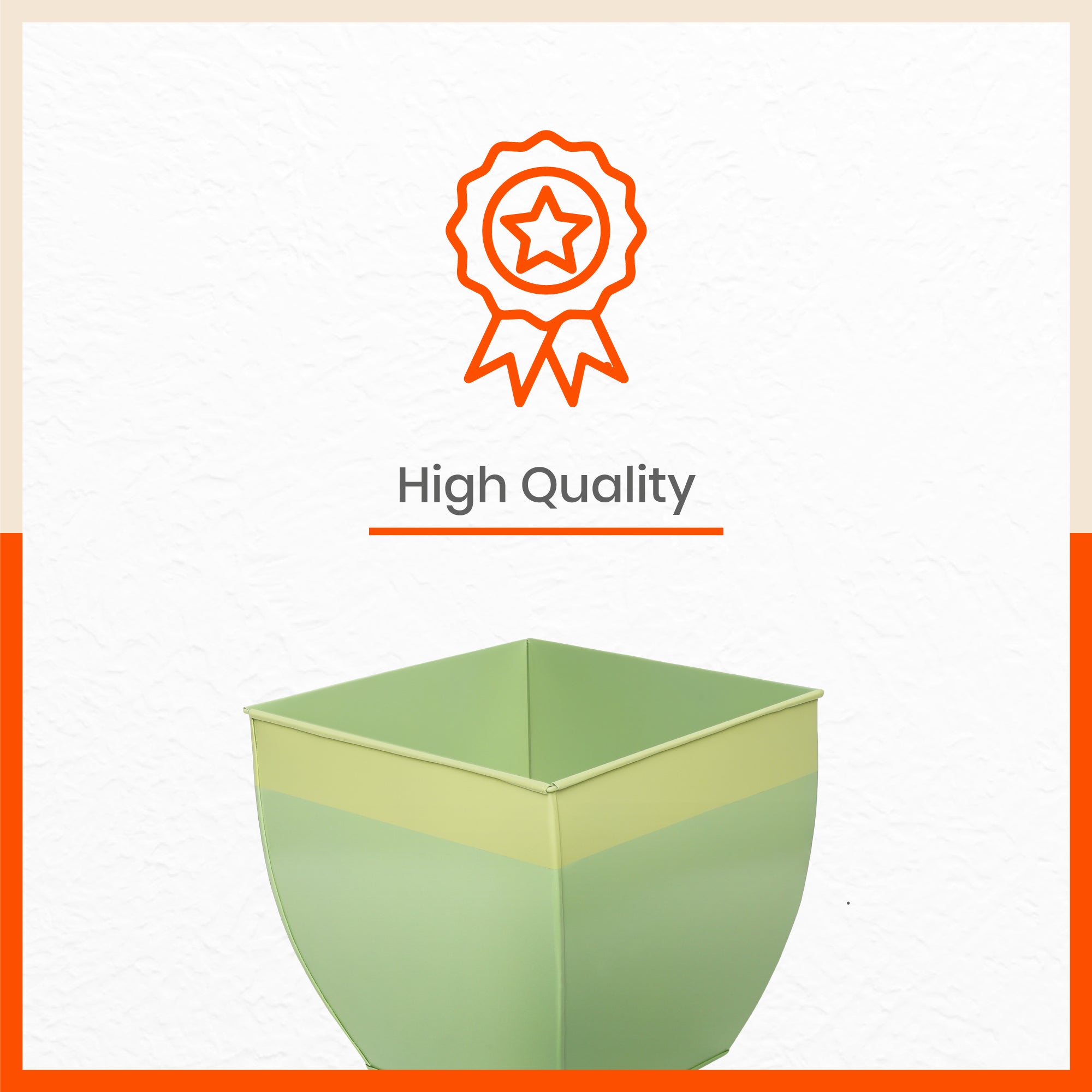 MYLA Metal Square Planters / Pots for Home / Garden / Balcony | Large – Tree & Lawn - Set of 5