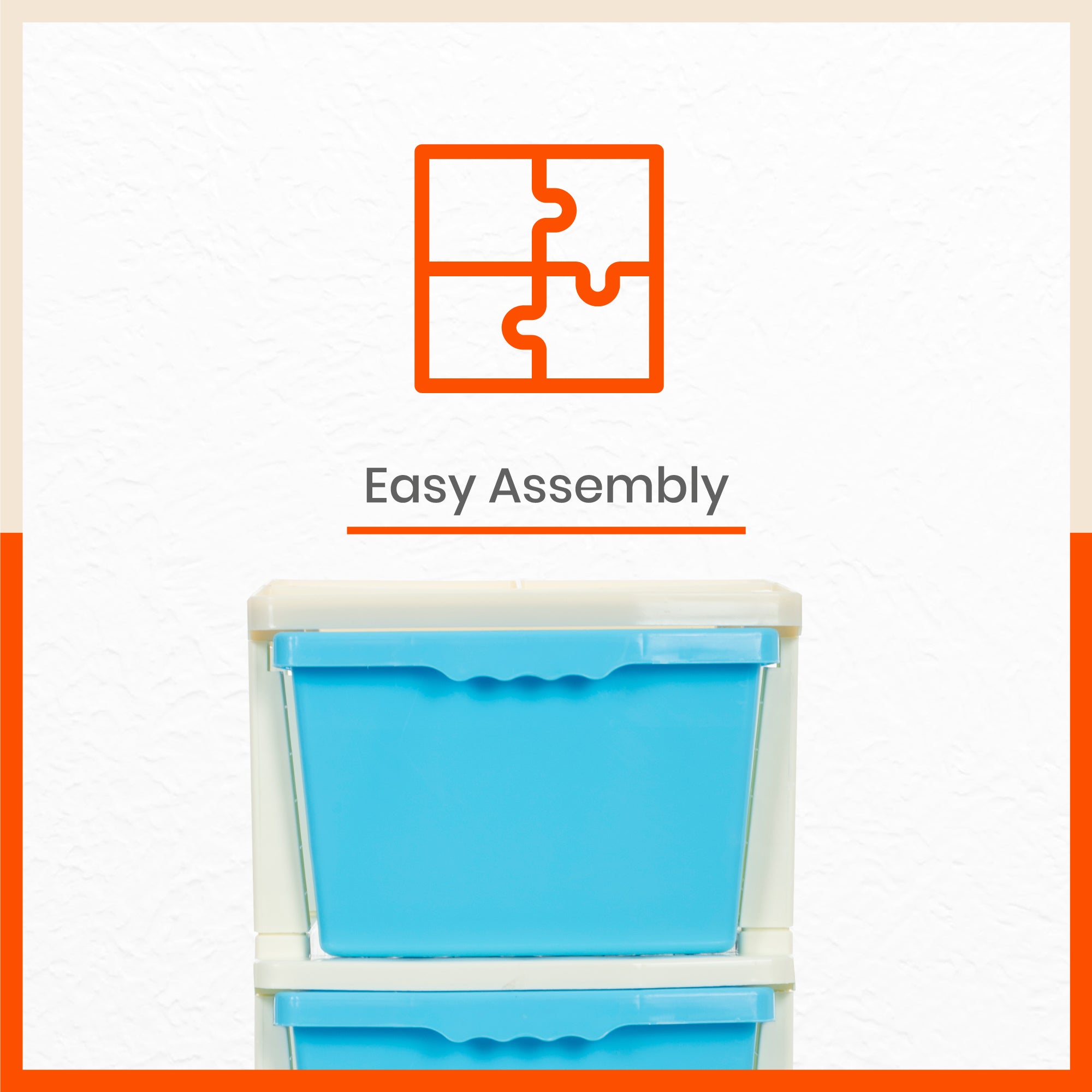 Stomo 3 Drawer Multi-Purpose Storage Organizer for Home and Office (Blue)