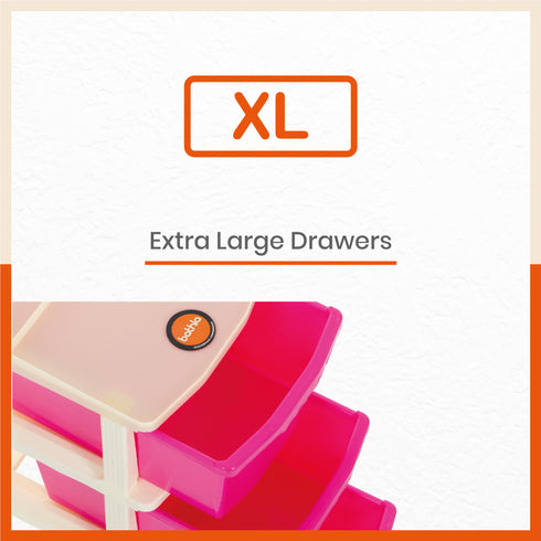 Stomo 4 Drawer Multi-Purpose Storage Organizer for Home and Office (Pink)