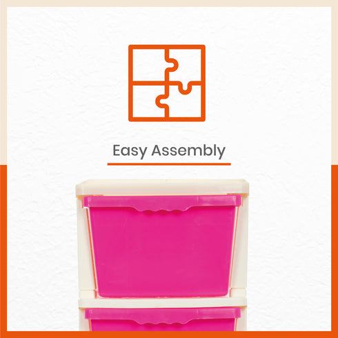 Stomo 4 Drawer Multi-Purpose Storage Organizer for Home and Office (Pink)