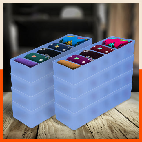 Stomo Dori Multi-Purpose Stackable Drawer Organizer For Home | Ocean - Set of 8