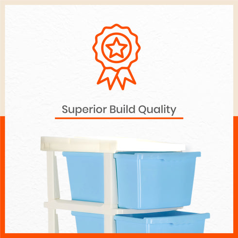 Stomo 5 Drawer Multi-Purpose Storage Organizer for Home and Office (Blue)