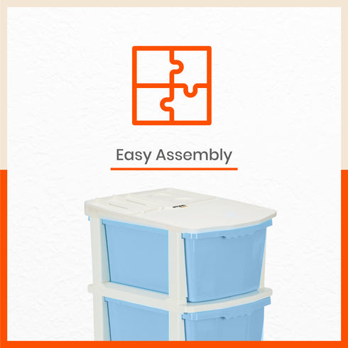 Stomo 5 Drawer Multi-Purpose Storage Organizer for Home and Office (Blue)