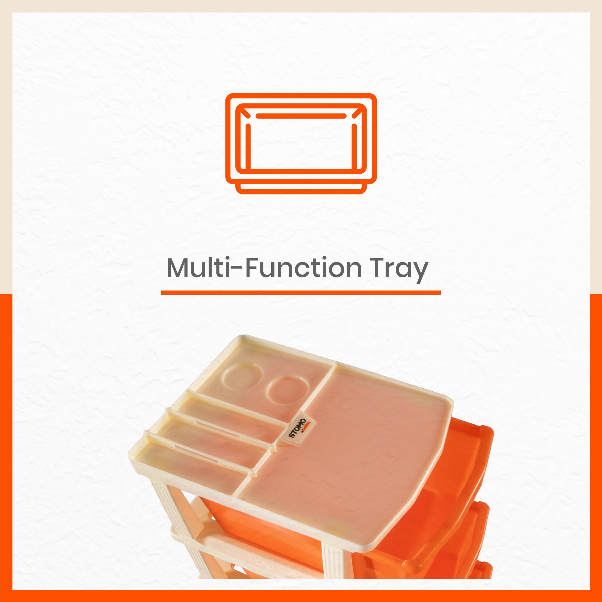 Stomo 6 Multi-Purpose Storage Organizer for Home and Office (Orange)