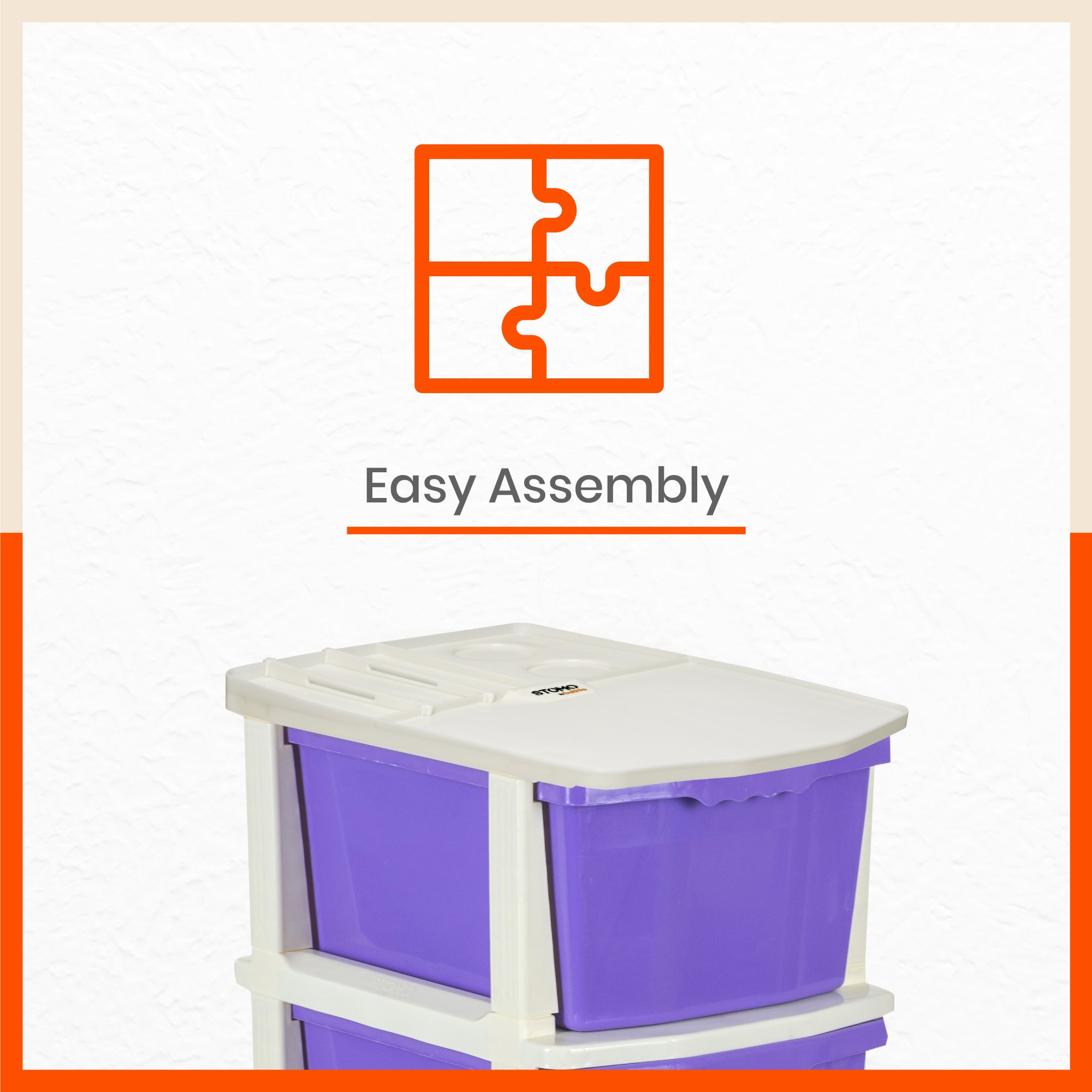 Stomo 5 Drawer Multi-Purpose Storage Organizer for Home and Office (Purple)