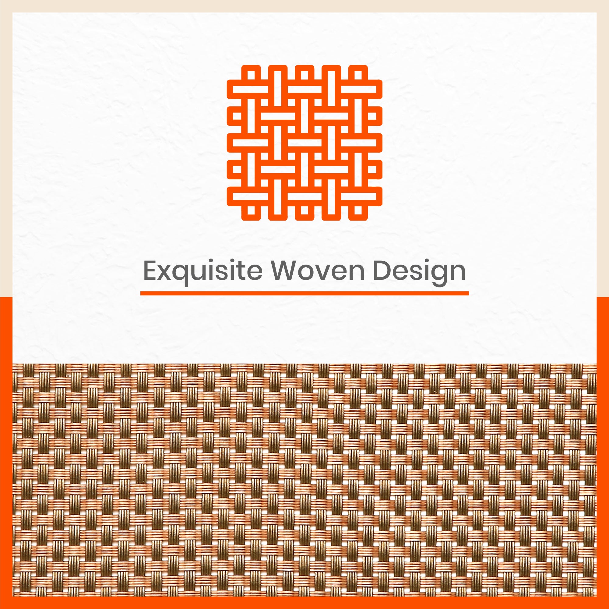 Woven PVC Table Mats / Placemats for Dining Table at Home (Amos - Set of 6)
