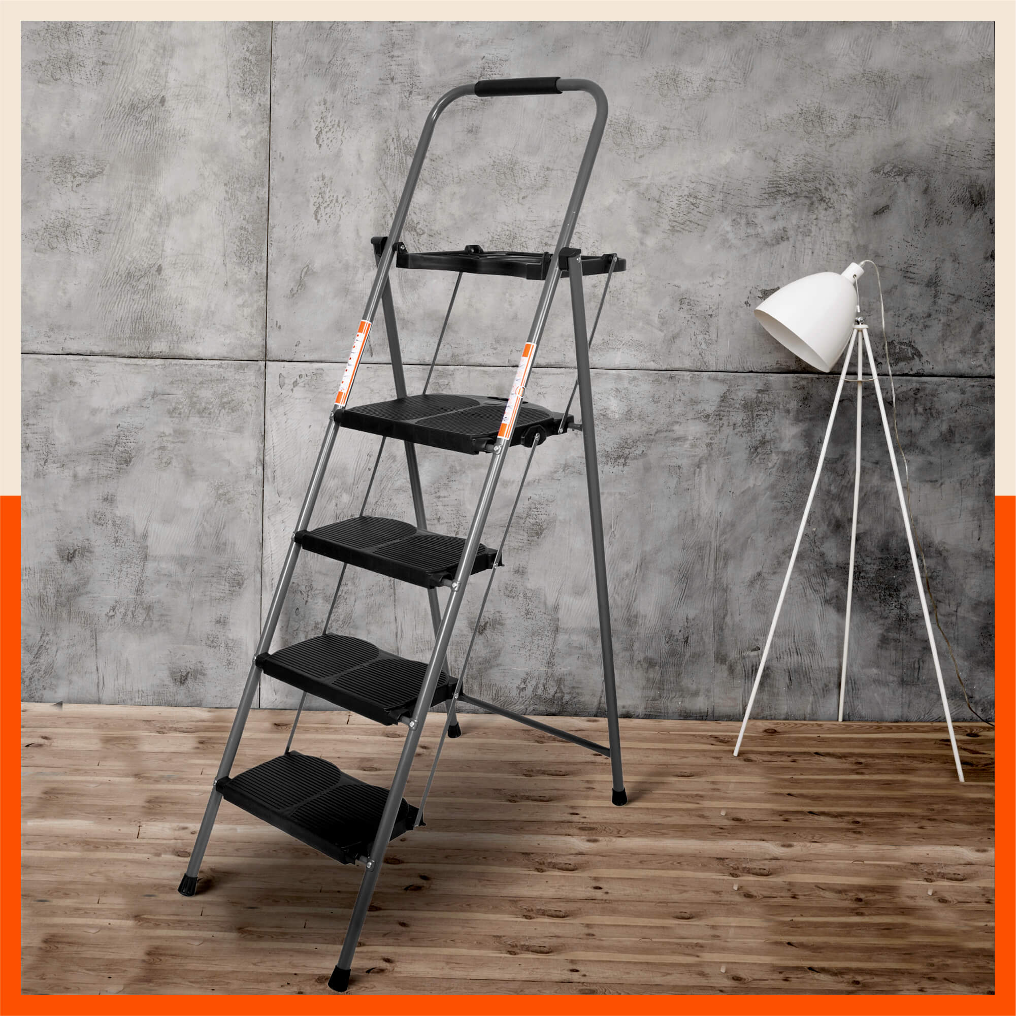 Bathla Boost Plus 4 - Step Foldable Steel Ladder For Home