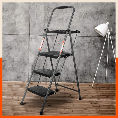 Bathla Boost Plus 3 - Step Foldable Steel Ladder For Home