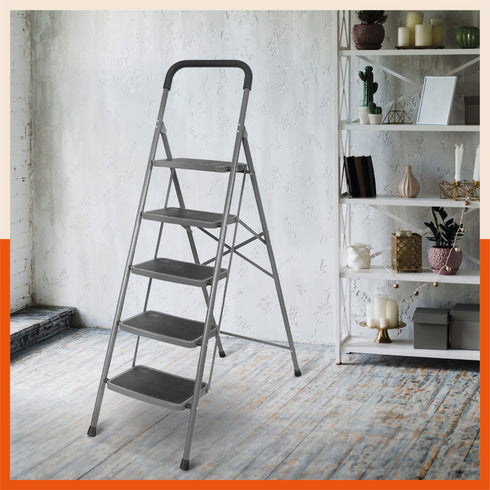 Bathla Boost 5 - Step Foldable Steel Ladder For Home