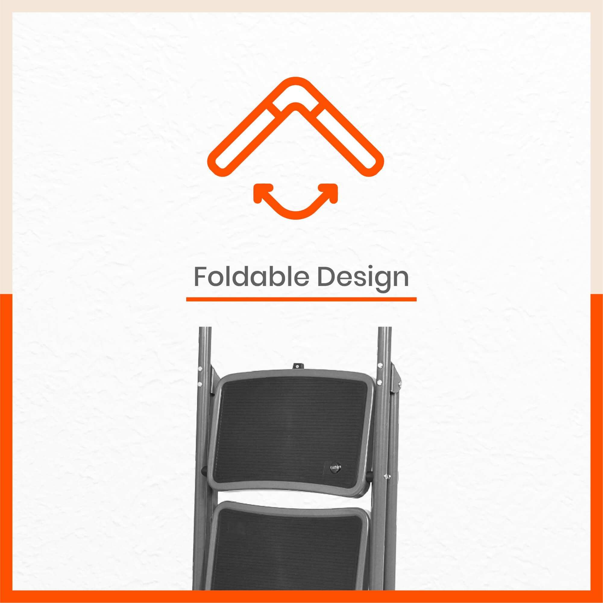 Bathla Boost 3 - Step Foldable Steel Ladder For Home