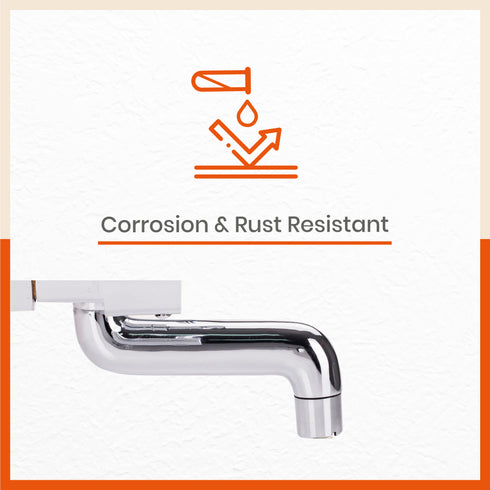 RUNA Heavy Duty Brass Multifunction Wall Mountable & Corrosion Resistant Wall Mixer/Bathroom Tap Set with Overhead Shower Provision