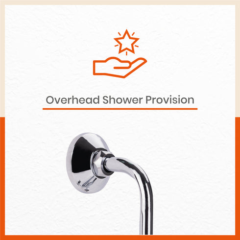 RUNA Heavy Duty Brass Multifunction Wall Mountable & Corrosion Resistant Wall Mixer/Bathroom Tap Set with Overhead Shower Provision